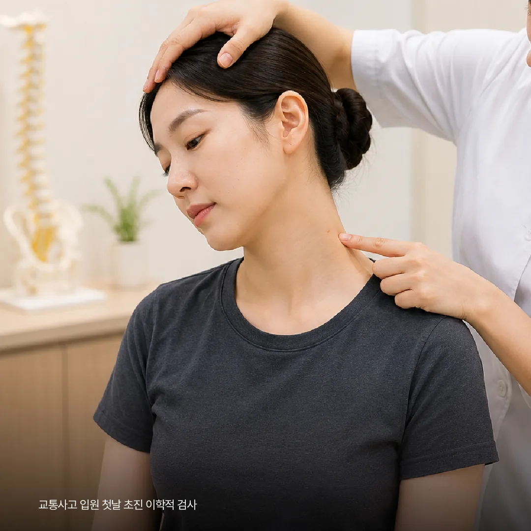 교통사고 입원 첫날 초진 이학적 검사