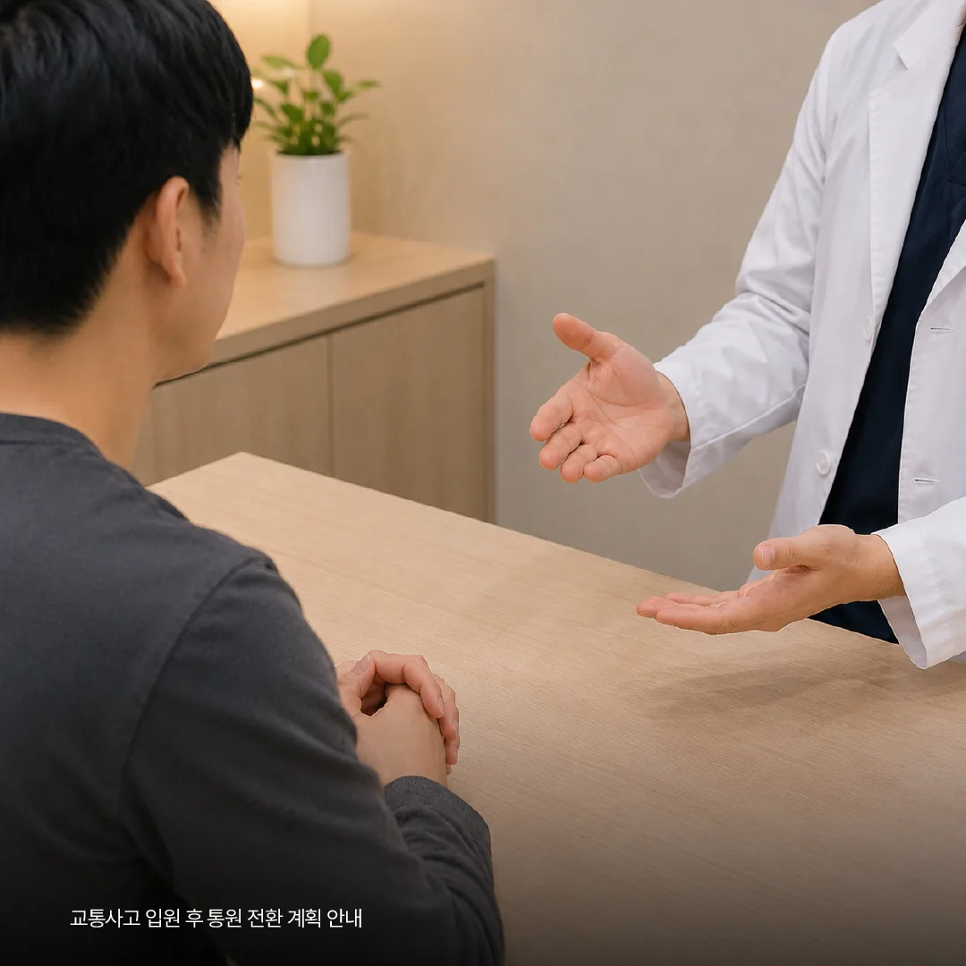 교통사고 입원 후 통원 전환 계획 안내